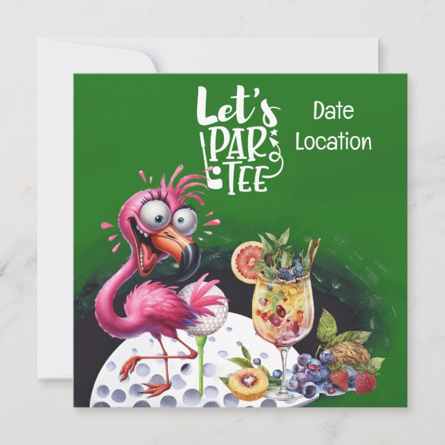 Flamant rose Golf il est temps de faire la fête (Devant)