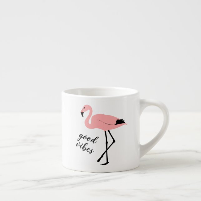 Flamant rose Good Vibes noir rose Espresso Mug (Droite)
