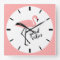Flamant rose Good Vibes rose noir mignon horloge m