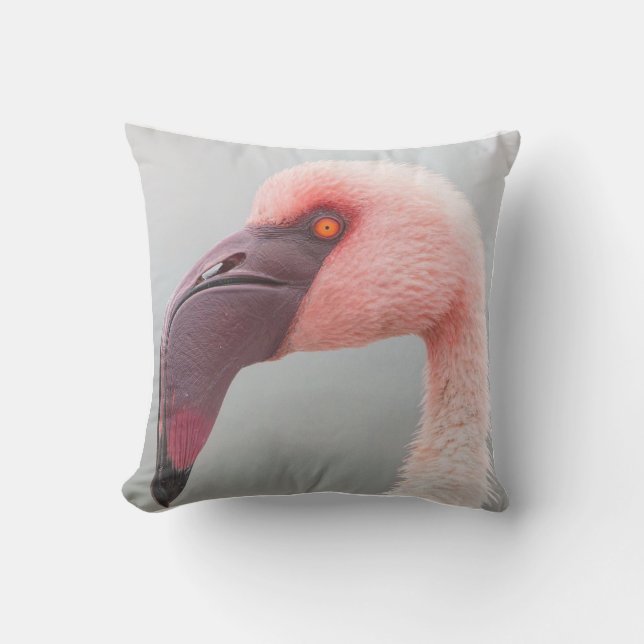 Flamant rose gris et rose Coussin extérieur (Recto)