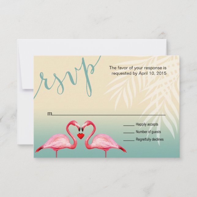 Flamant rose Heart Kiss RSVP | bleu menthe (Devant)