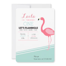 Flamant rose Invitation d'anniversaire