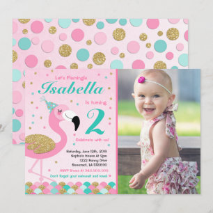Flamant rose Invitation d'anniversaire Topic Pool 