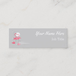 Flamant rose Love carte de visite texte côté mini