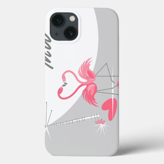 Flamant rose Love Grand Lune Monogramme Coque ipad (Verso)