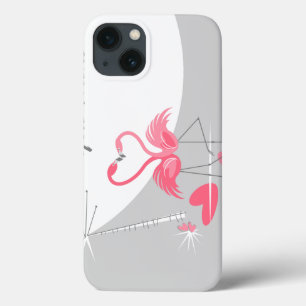 Flamant rose Love Grand Lune Nom coque ipad