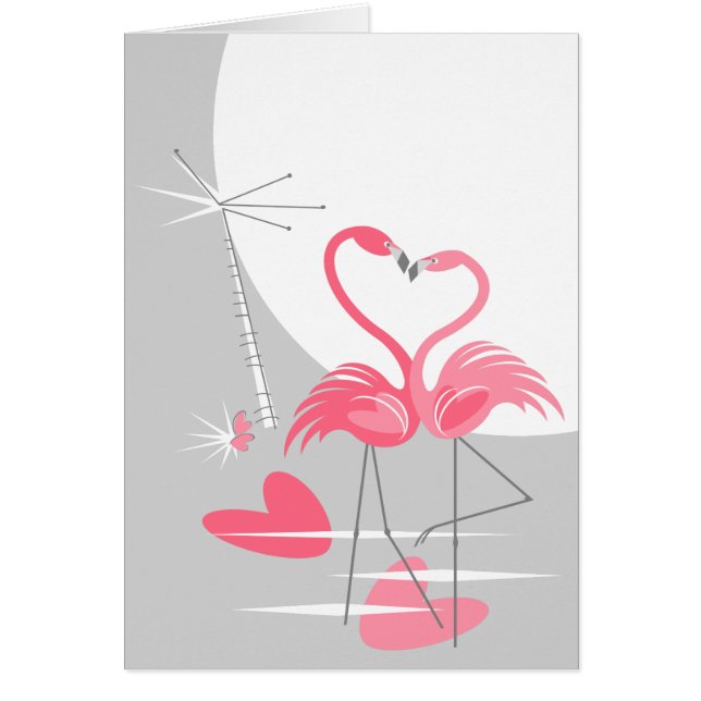 Flamant rose Love Grand Lune texte vertical (Devant)