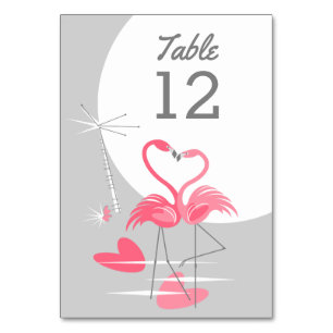 Flamant rose Love Grande Lune carte table