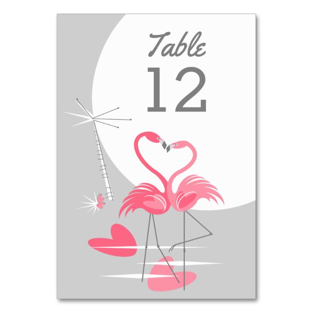 Flamant rose Love Grande Lune carte table (Par défaut)