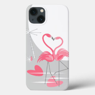 Flamant rose Love Grande Lune IPad Mini coque vert