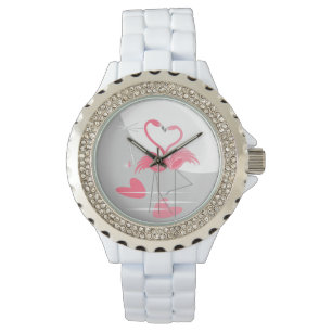 Flamant rose Love Grande Montre Lune