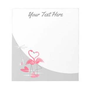 Flamant rose Love Grosse Lune Bloc-notes Texte
