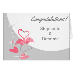 Flamant rose Love Moon Félicitations Noms Texte