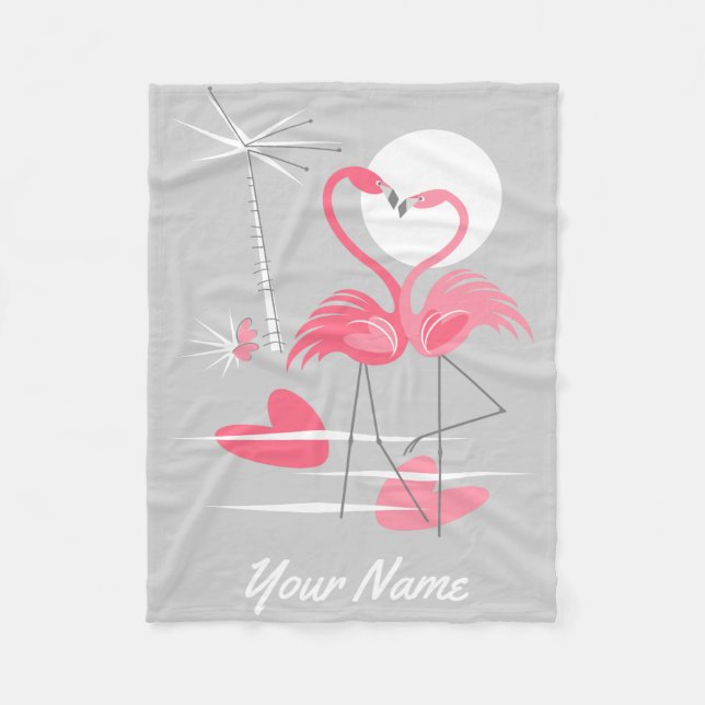 Flamant rose Love Nom polaire couverture (Devant)