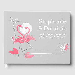 Flamant rose Love Side Names Dates livre d'or