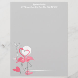 Flamant rose Love Side Texte en-tête