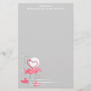Flamant rose Love Side Texte papeterie