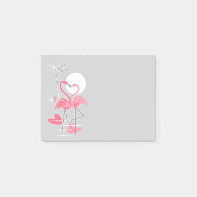 Flamant rose Love Slim post-it notes (Devant)