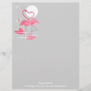 Flamant rose Love Texte en-tête