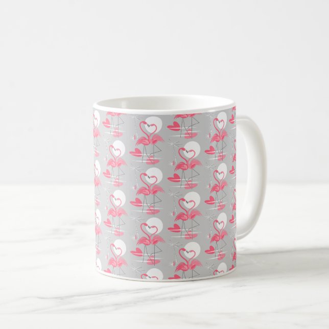 Flamant rose Love Tiled mug (Devant droit)