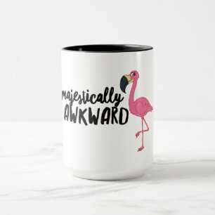 Flamant rose Majestiquement Awkward Noir Combo Mug