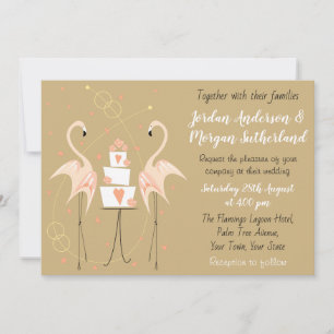 Flamant rose Mariage lansdcape invitation