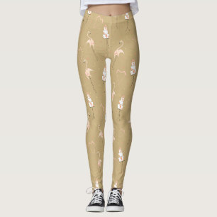 Flamant rose Mariage Leggings multiples