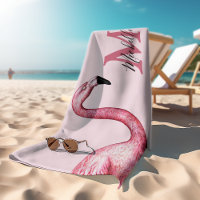Flamant rose Monogramme personnalisé rose tropical