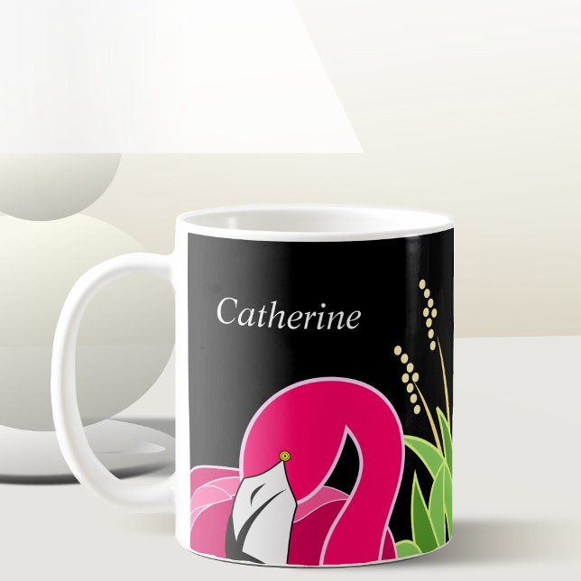 Flamant rose Mug Avec Des Noms Personnalisés (Personalized Bird Mug)