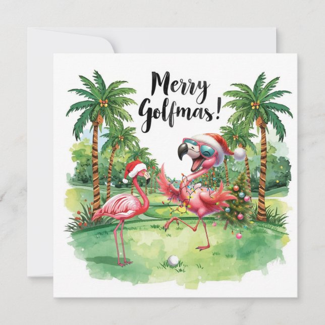 Flamant rose Noël Golfeur dans le terrain de golf (Devant)