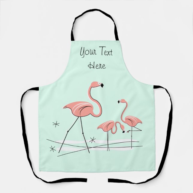 Flamant rose Ocean Aqua Trio 2 tablier texte (Recto)