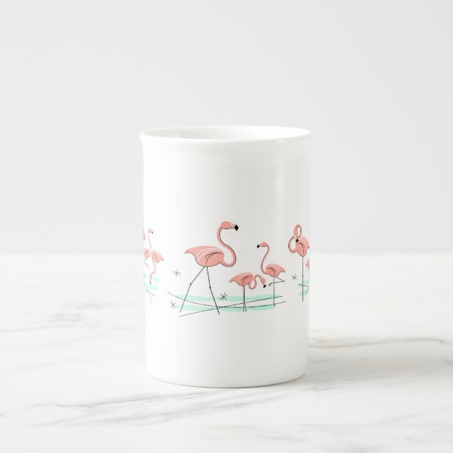 Flamant rose Océan Multi Gros os china mug (Devant)