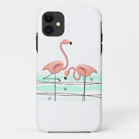 Flamant rose Ocean Pair coque iphone