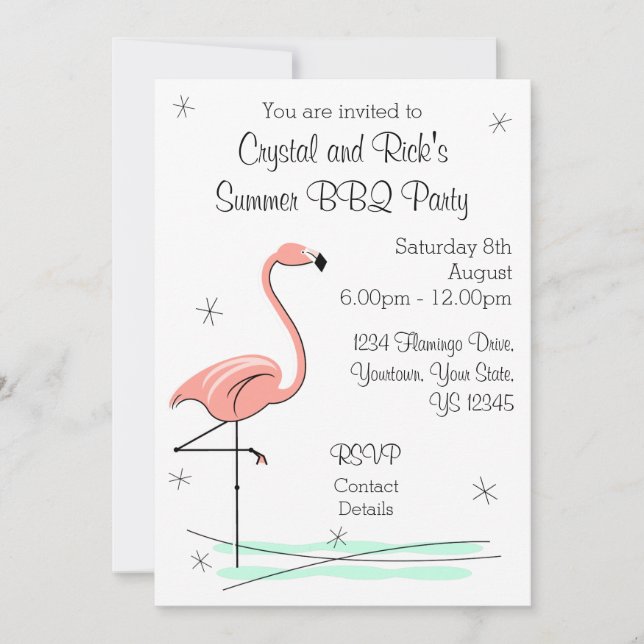 Flamant rose Ocean Side Multi back invitation (Devant)