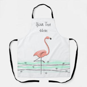 Flamant rose Ocean Text partout sur tablier