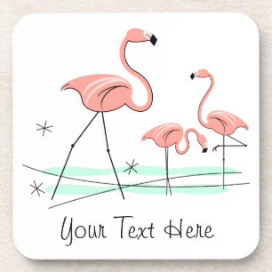 Flamant rose Ocean Trio 2 dessous de verre texte p