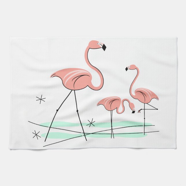 Flamant rose Ocean Trio 2 serviette de cuisine (Horizontal)