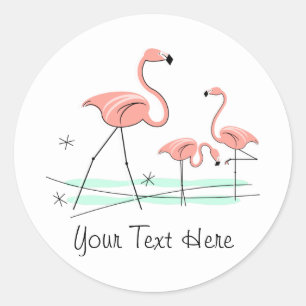 Flamant rose Ocean Trio 2 Texte autocollant
