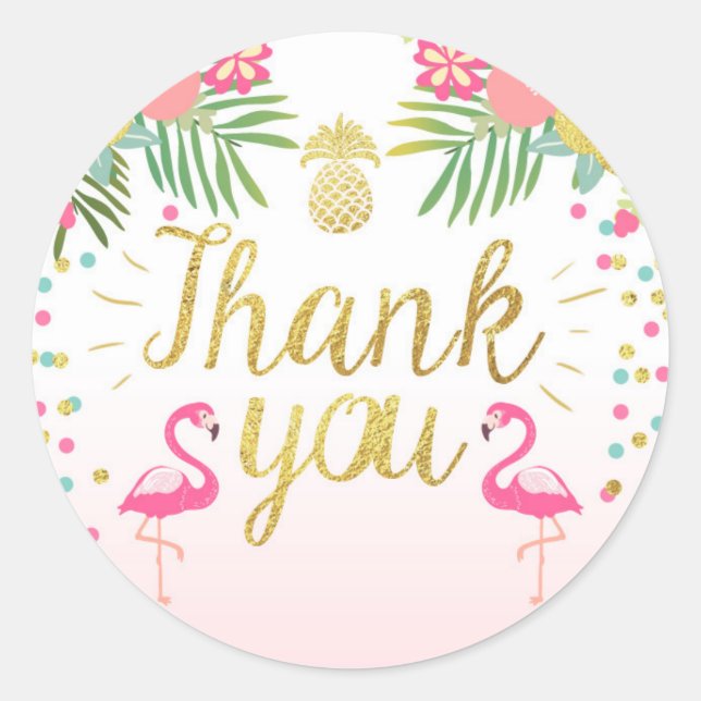 Flamant rose Party Favoriser les étiquettes Carte  (Devant)