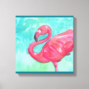 Flamant rose Peinture murale en toile