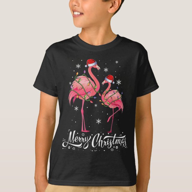 Flamant rose Père Noël Light Sweat de Noël Flamant (Devant)