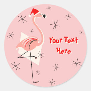 Flamant rose Père Noël Pink Text sticker