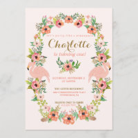 FLAMANT ROSE PINEAPPLE ANNIVERSAIRE invitation