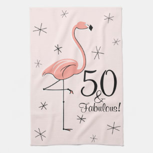 Flamant rose Pink 50 et Fabulous! serviette de cui