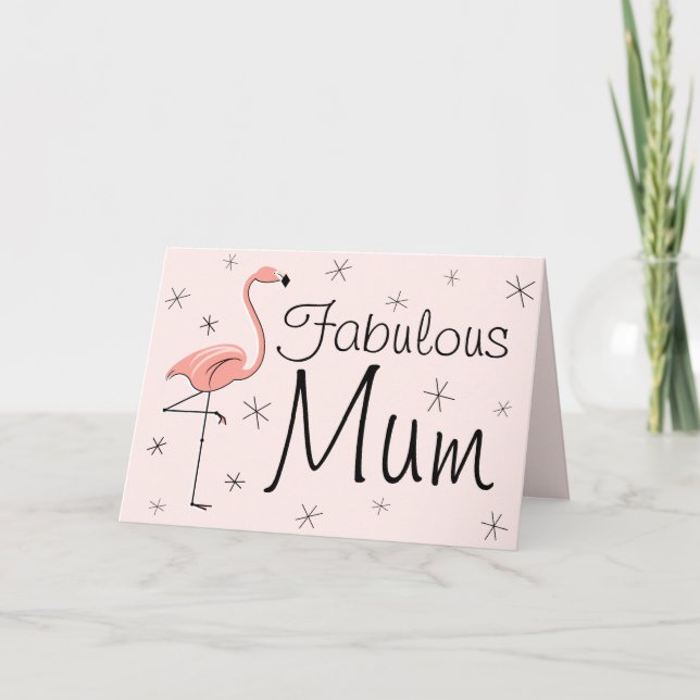 Flamant rose Pink Fabulous maman! carte de jour de (Devant)