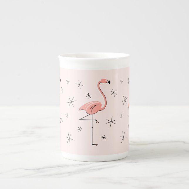 Flamant rose Pink os china mug (Devant)