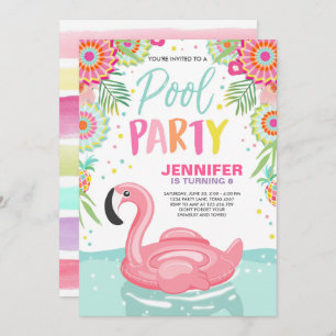 Flamant rose Pool Invitation à la fête Flotte de l
