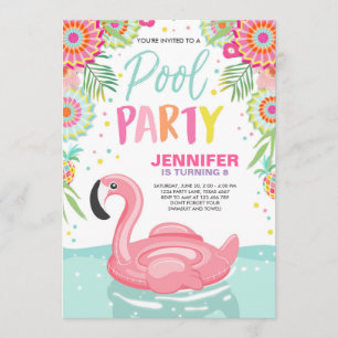 Flamant rose Pool Invitation à la fête Flotte de l