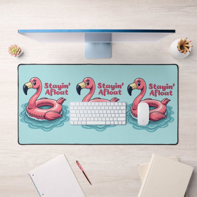 Flamant Rose Rétro Drôle d'Été (Bureau 1)