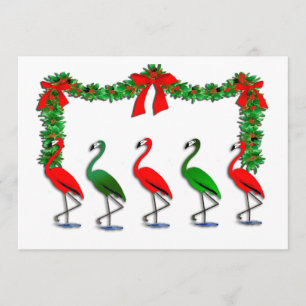 Flamant rose Rockettes Dancing Invitation